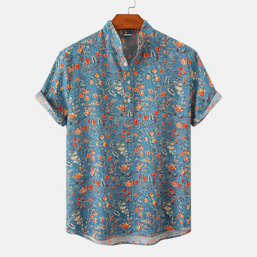 Stylish and Elegant Floral Collarless Shirt for Men