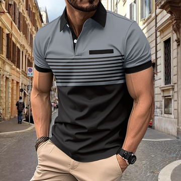 Stylish and Comfortable Striped Polo Shirt for Men