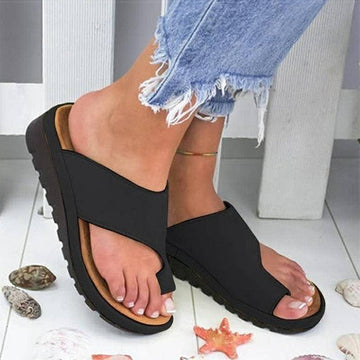 Comfortable Slip-On Platform Sandals with Cross Strap for Women