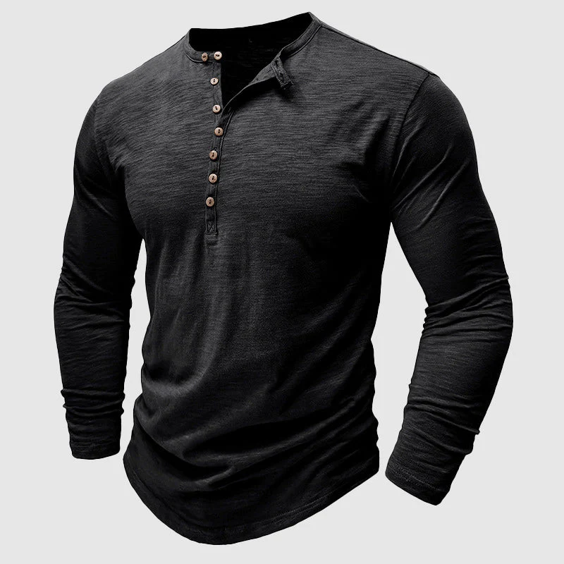 Stylish Modern Fit Henley Long Sleeve Shirt for Men