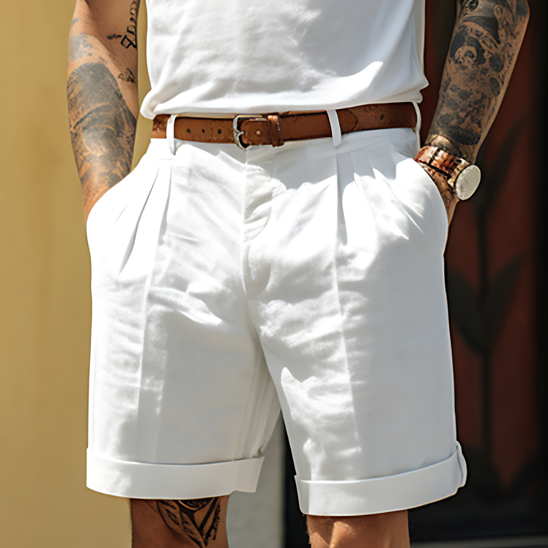 Stylish and Comfortable Pleated Shorts with Relaxed Fit for Men