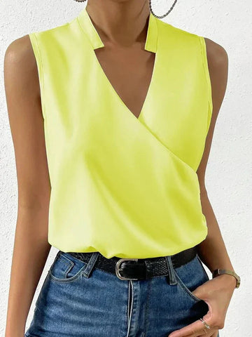 Chic and Bright V-Neck Sleeveless Top for Women