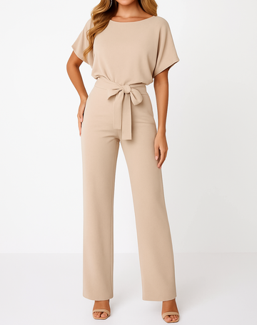 Chic Belted Wide-Leg Jumpsuit for Women