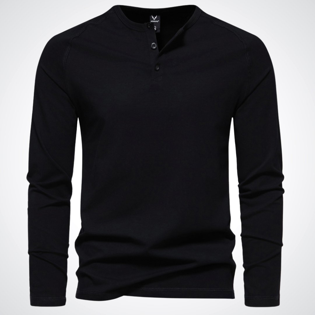 Stylish and Comfortable Long-Sleeve Henley Shirt for Men