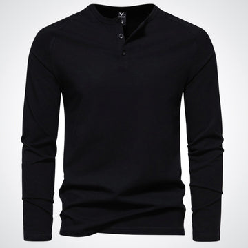 Stylish and Comfortable Long-Sleeve Henley Shirt for Men