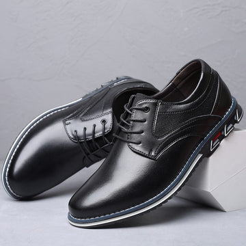 Smart Lace-Up Leather-Look Dress Shoes for Men