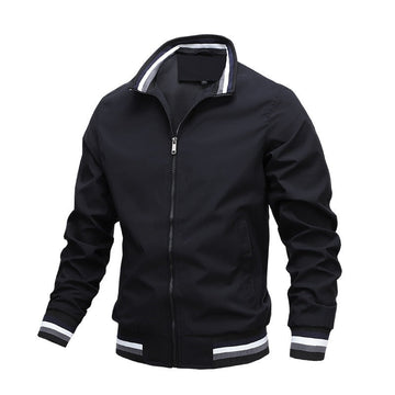 Stylish and Comfortable Zip-Up Bomber Jacket with Modern Fit for Men