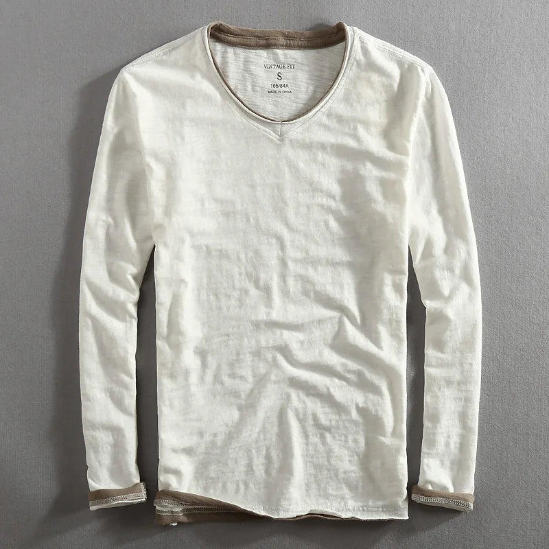 Stylish and Lightweight V-Neck Long Sleeve Shirt for Men