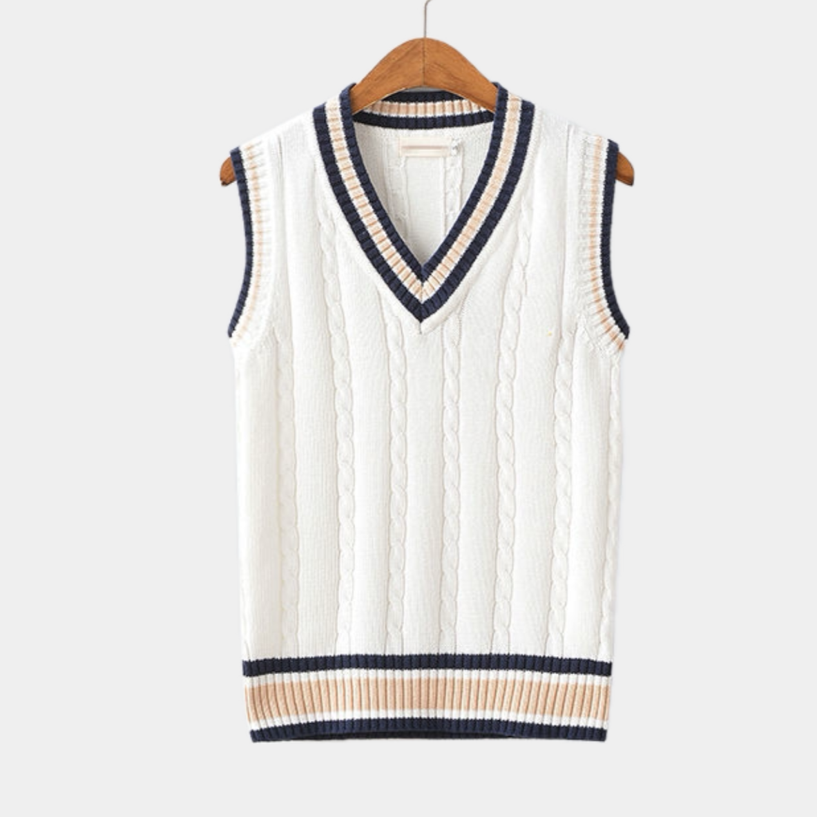 Cable Knit V-Neck Sleeveless Sweater Vest for Men