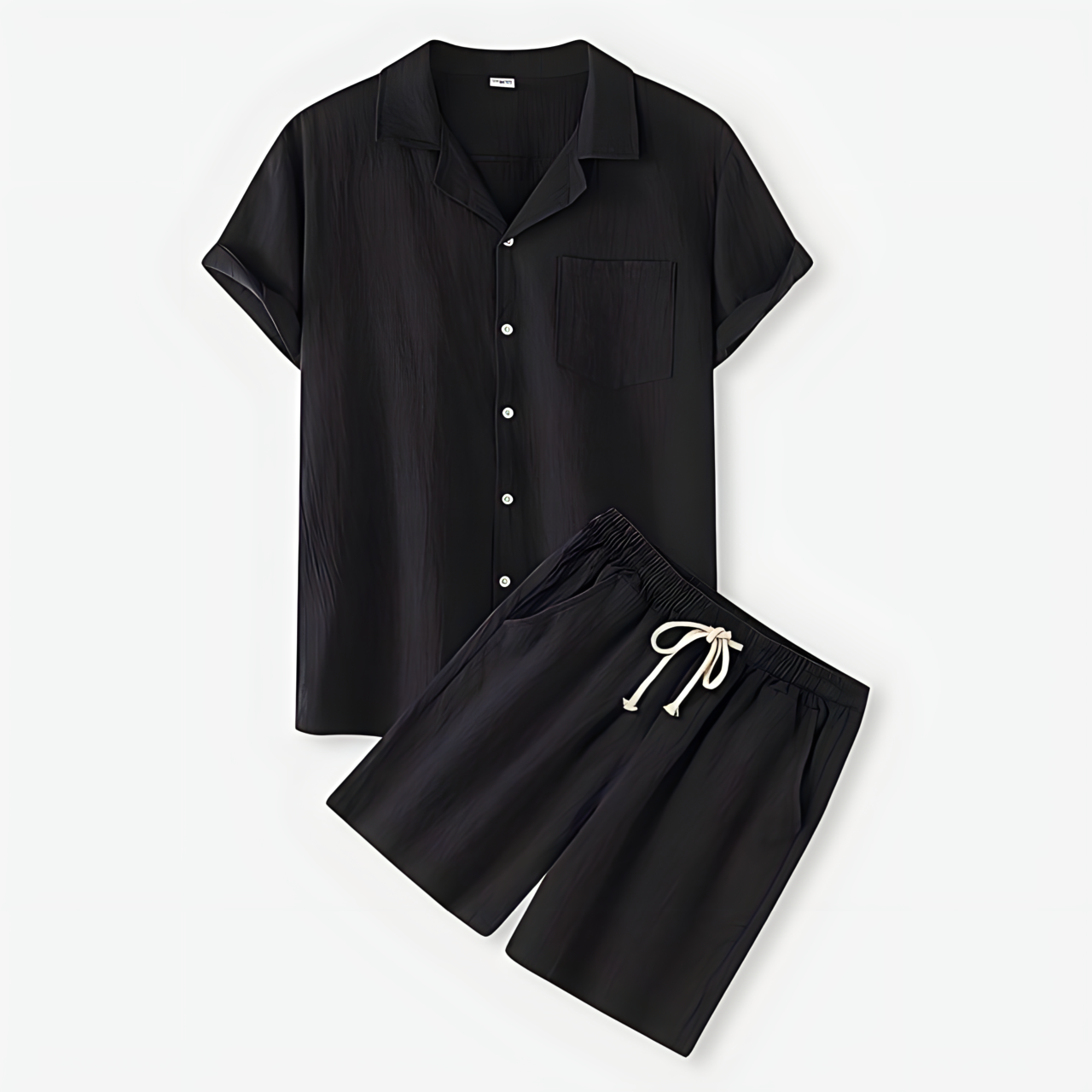 Stylish and Lightweight Short Sleeve Shirt and Shorts Set for Men