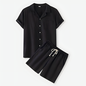 Stylish and Lightweight Short Sleeve Shirt and Shorts Set for Men