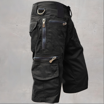 Durable Tactical Cargo Shorts with Multiple Zip Pockets for Men