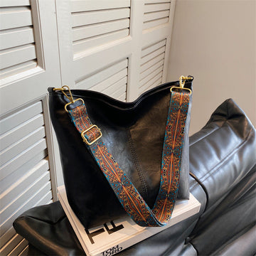 Stylish and Practical Vegan Leather Tote Bag with Decorative Strap for Women
