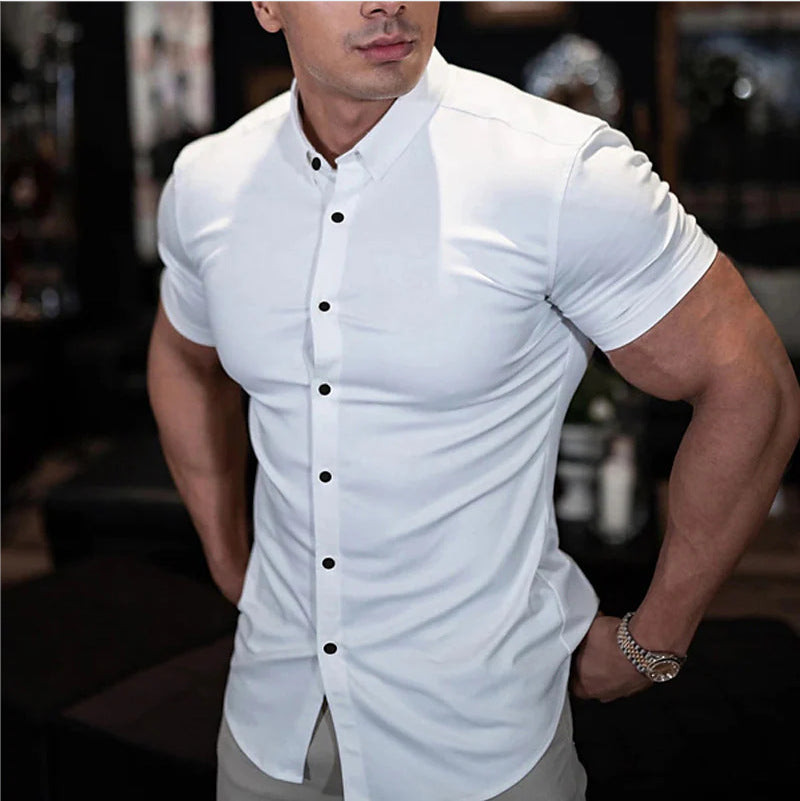 Slim Fit Short-Sleeve Shirt for Men