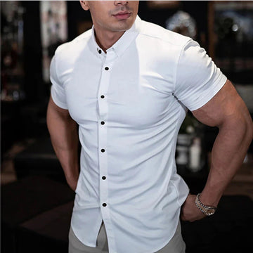 Slim Fit Short-Sleeve Shirt for Men