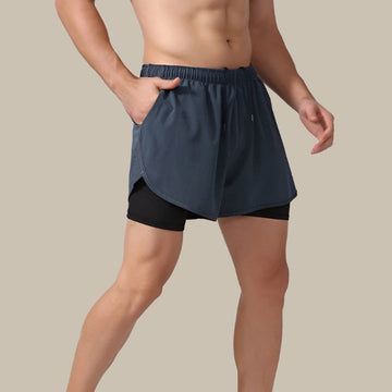 Quick-Dry Running Shorts with Zipper Pockets for Men