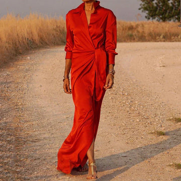 Elegant Long Wrap Dress for Women