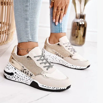 Stylish Sneakers with Leopard Print Detail for Women