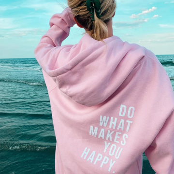 Comfortable Graphic Hoodie with Printed Slogan for Women