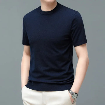 Classic Short-Sleeve Knit T-Shirt for Men