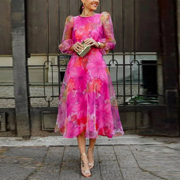 Elegant Floral Print Dress for Women