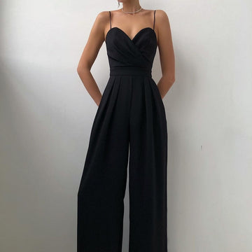 Stylish Spaghetti Strap Jumpsuit with Wide-Leg Design for Women