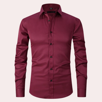 Slim Fit Long Sleeve Button-Down Shirt for Men