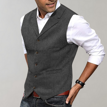 Elegant Tailored Button-Up Waistcoat for Men