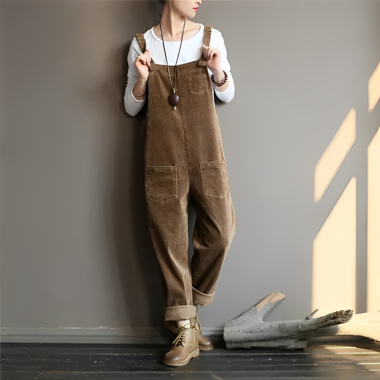 Retro Casual Corduroy Overall for Women