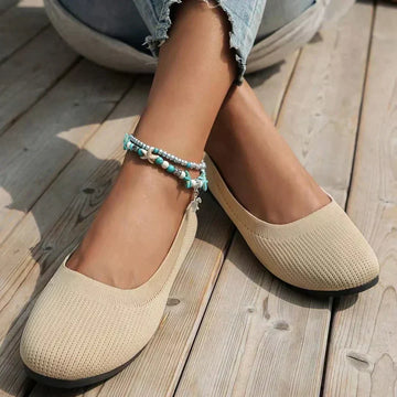 Comfortable Knitted Flats with Breathable Design for Women