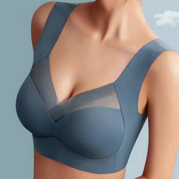 Comfortable and Supportive Seamless V-Neck Bra for Women