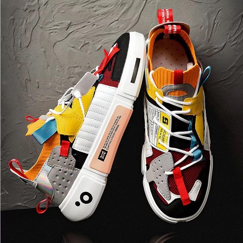 Stylish Colorful Sneakers with Cushioned Sole for Men