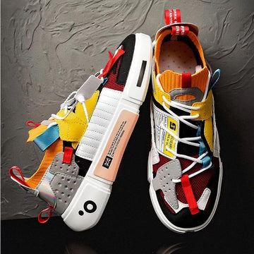 Stylish Colorful Sneakers with Cushioned Sole for Men
