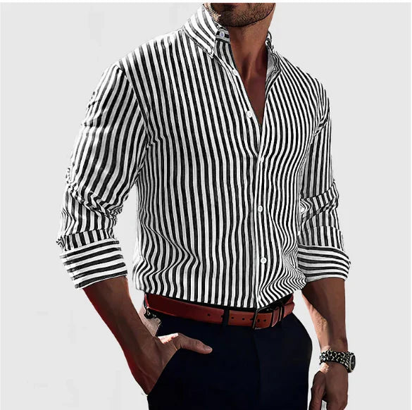 Stylish Striped Long Sleeve Shirt for Men