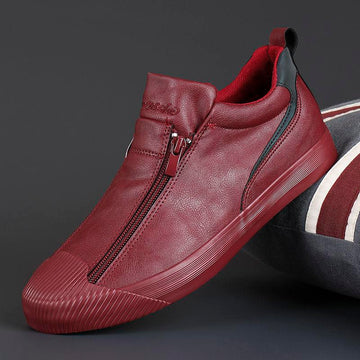 Stylish Zip-Up Sneakers with Ergonomic Sole for Men
