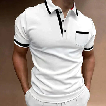 Stylish Contrast Trim Polo Shirt for Men