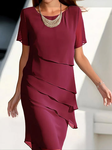 Elegant Layered Chiffon Dress for Women