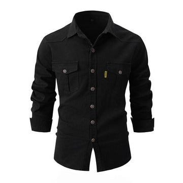 Stylish Long-Sleeve Button-Down Shirt for Men