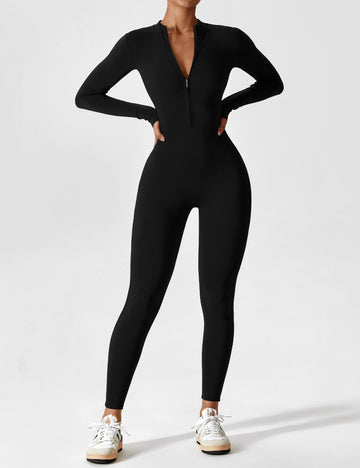 Stylish Sculpting Zip-Up Jumpsuit for Women
